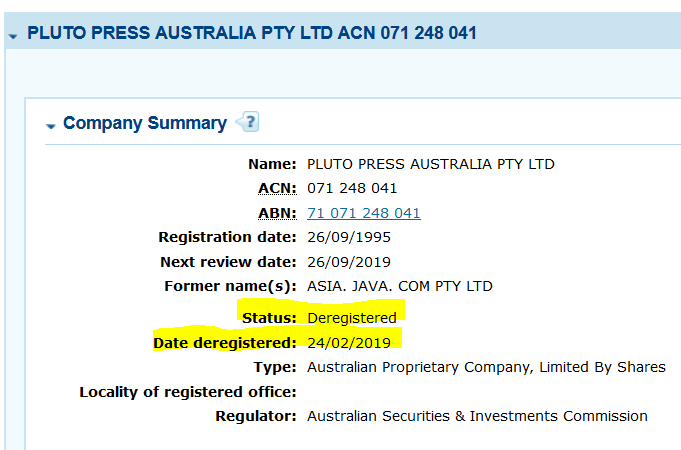 ASIC Record 